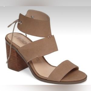 Sole Society Goat Nubuck Leather Hayden Block Heel 7.5 Sandals Heels